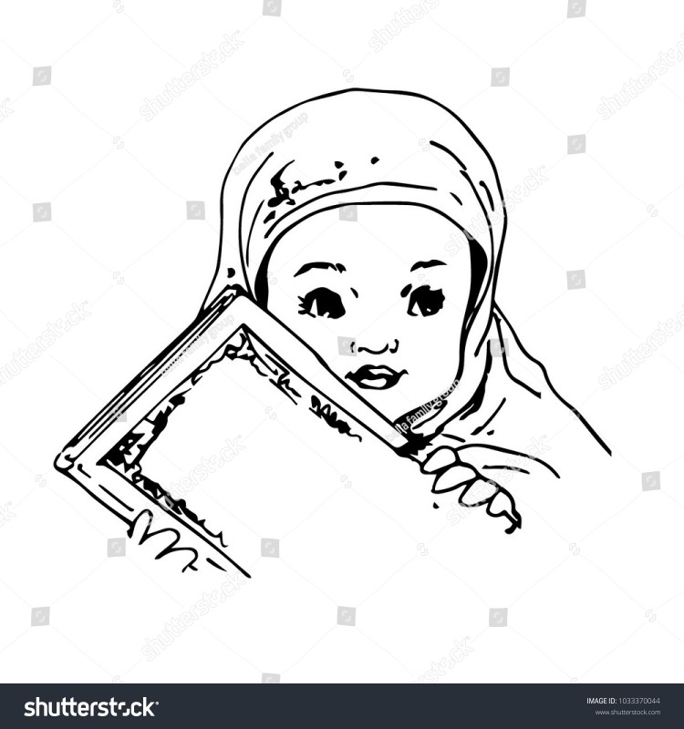 750x800 Islam Young Girl In Dress Hijab And Holding Quran Book Of Vector