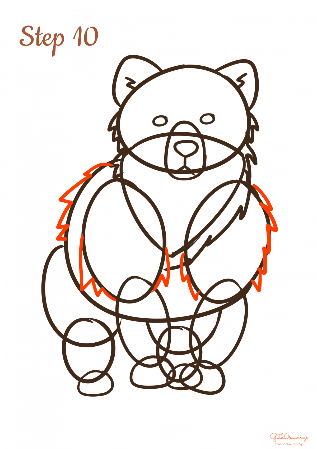 How to draw a Bear step by step step 10