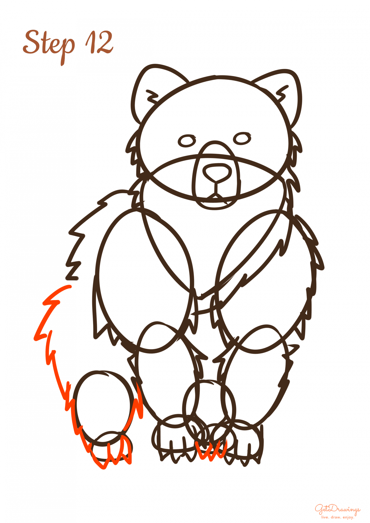 How to draw a Bear step by step step 12