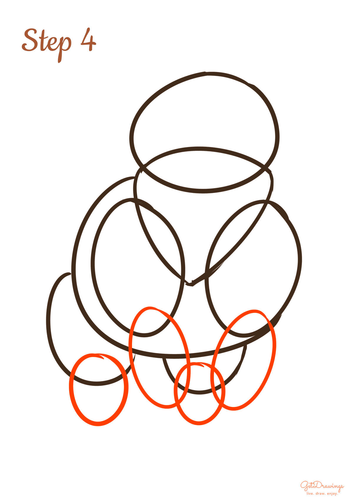 How to draw a Bear step by step step 4