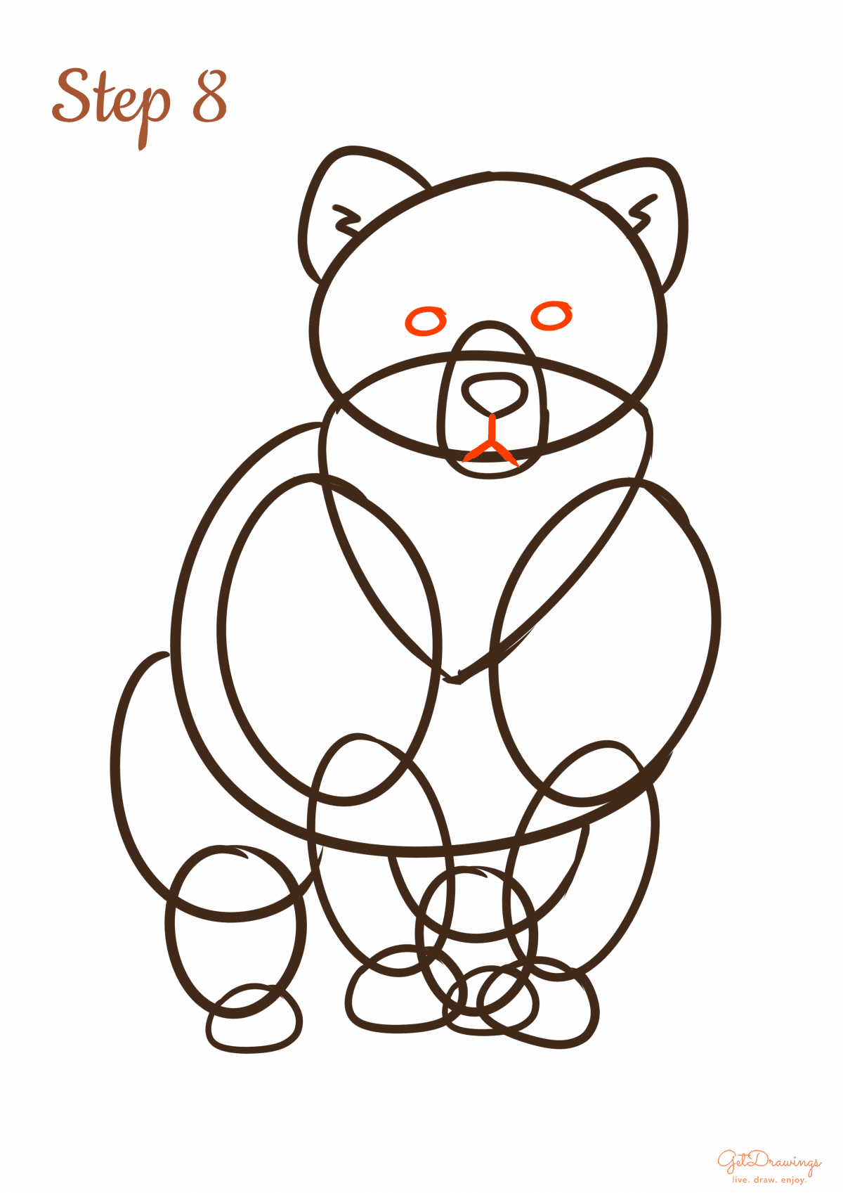 How to draw a Bear step by step step 8