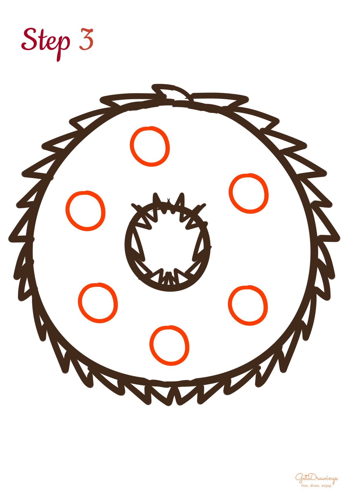 How to draw a Christmas Wreath