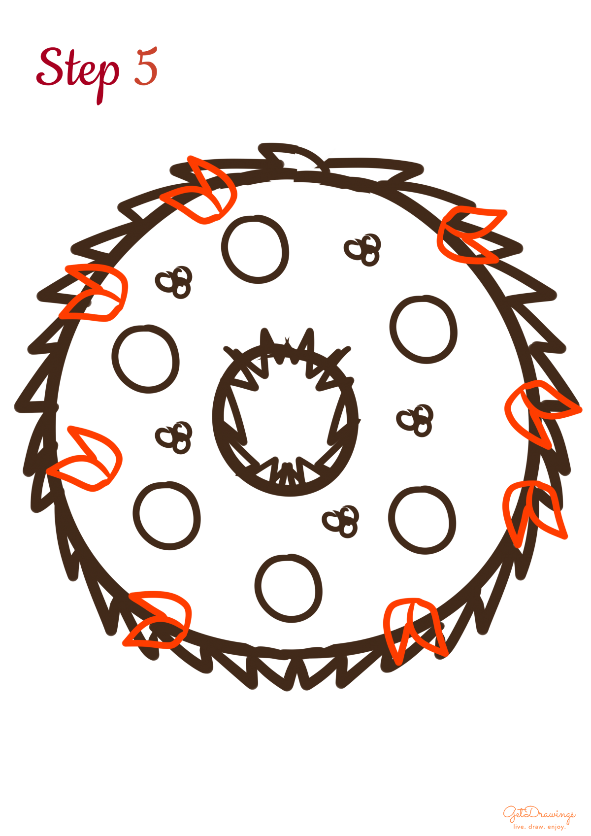 How to draw a Christmas Wreath