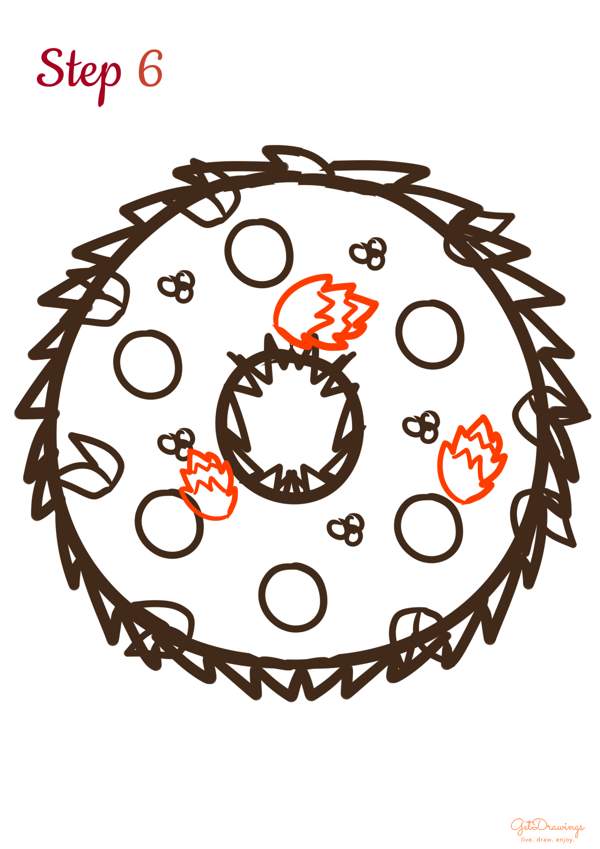 How to draw a Christmas Wreath