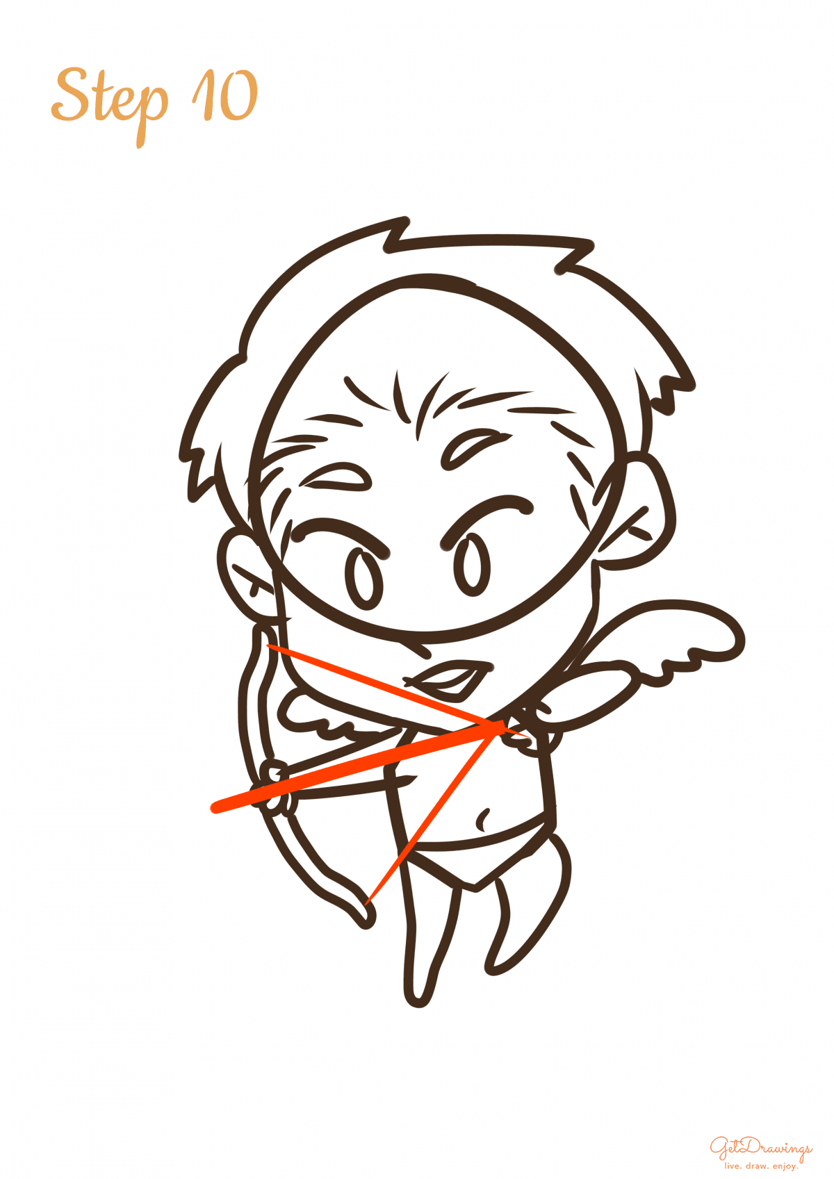 How to Draw a Cupid step 10