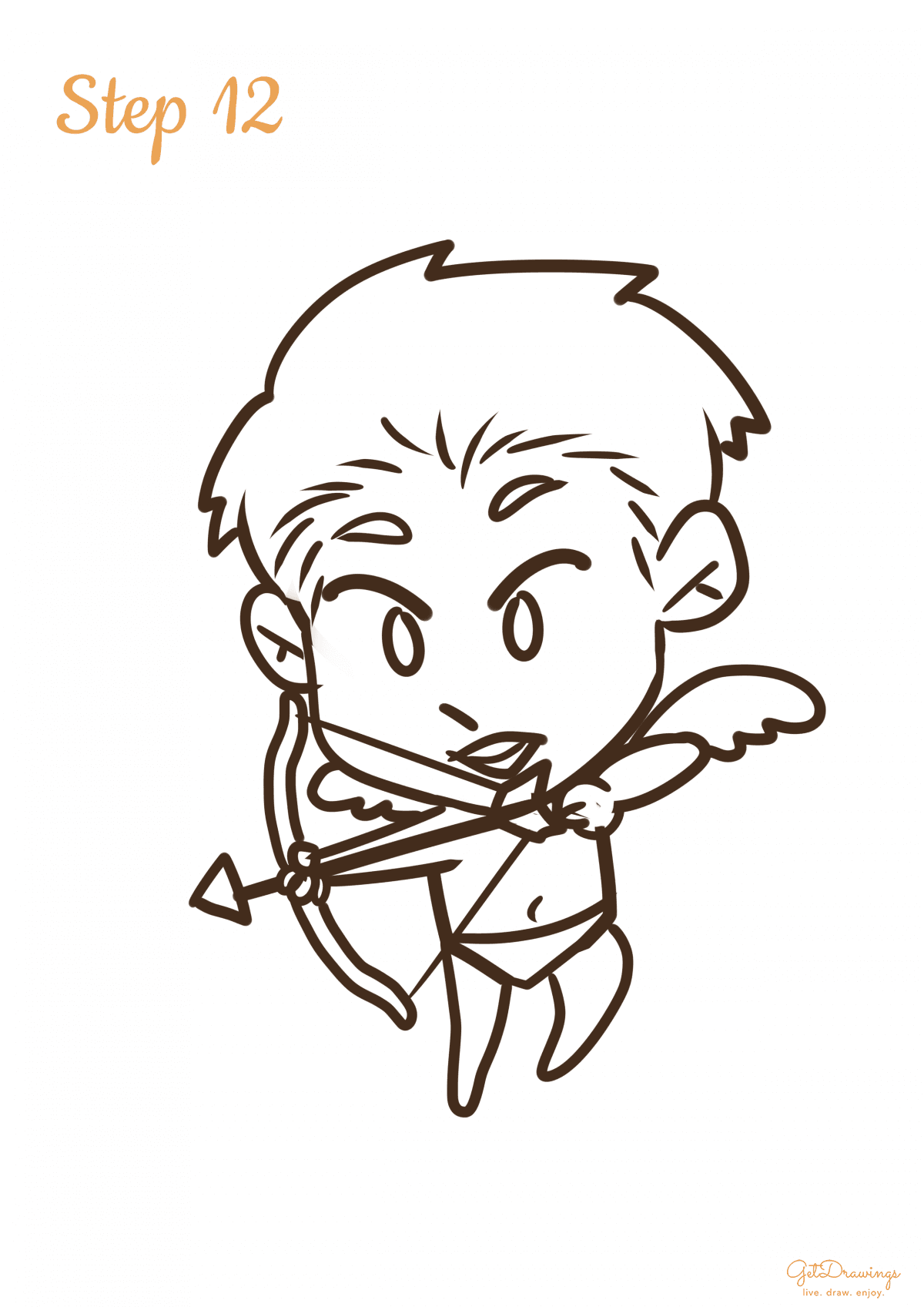 How to Draw a Cupid step 12