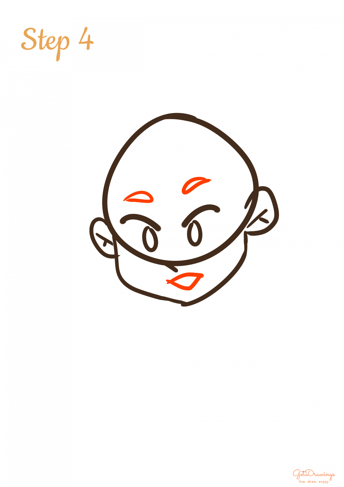 How to Draw a Cupid step 4