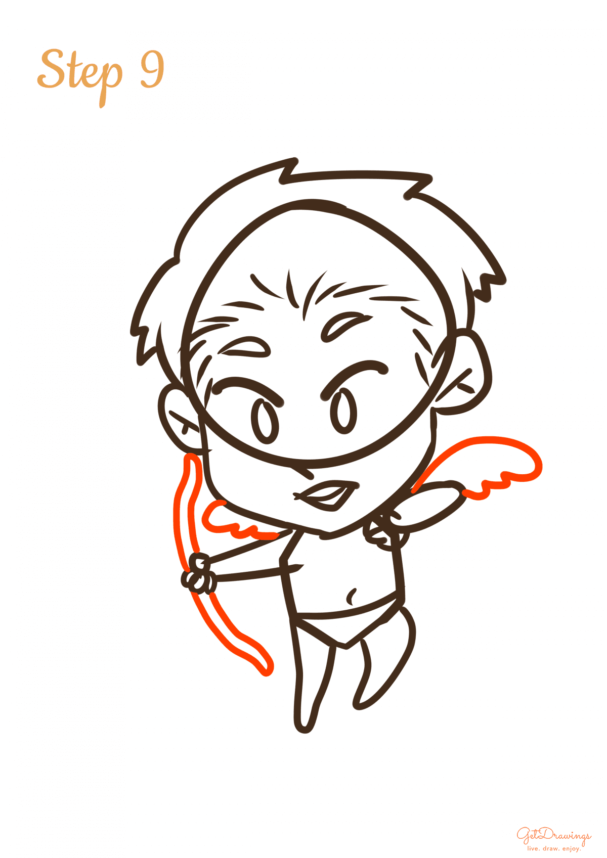 How to Draw a Cupid step 9