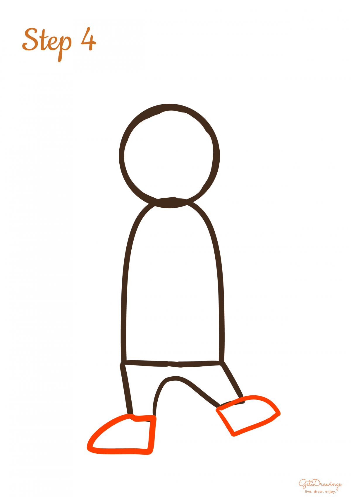 How to draw a Gingerbread Man step 4