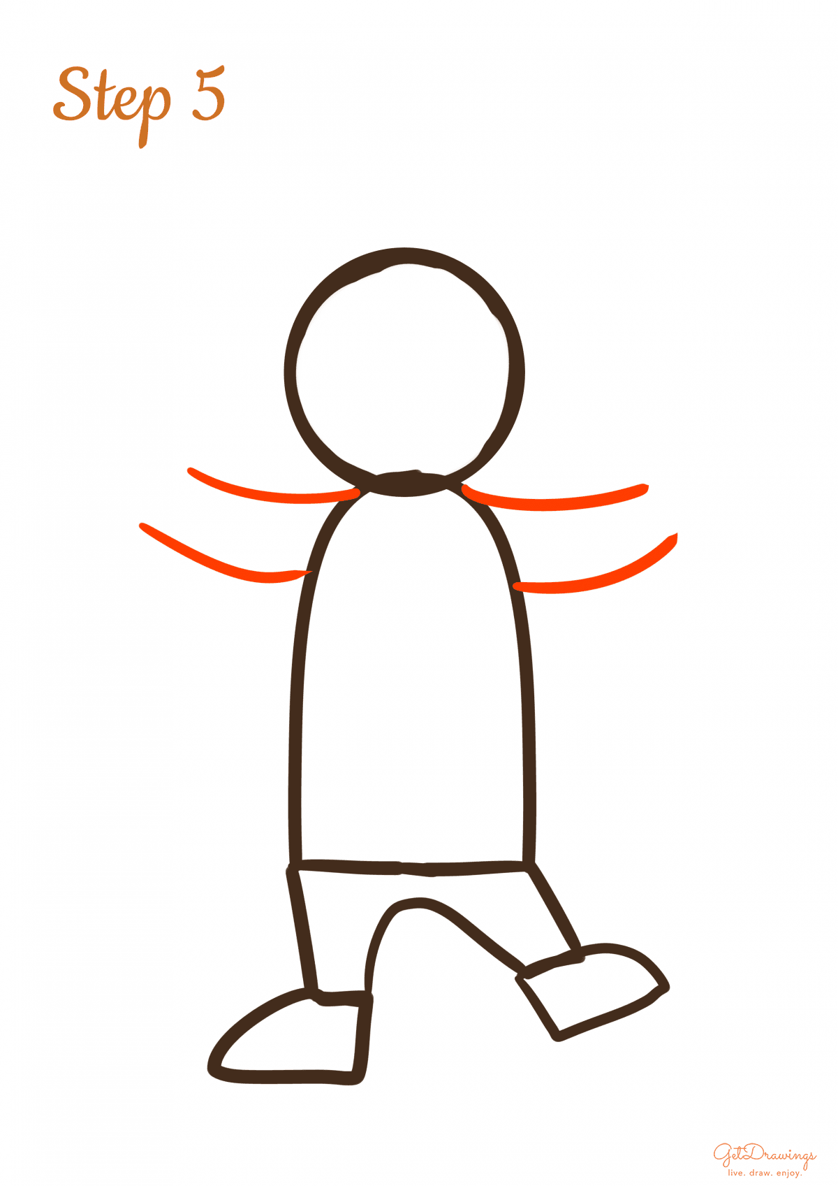 How to draw a Gingerbread Man step 5