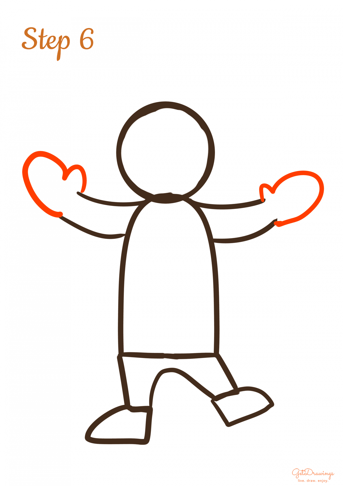 How to draw a Gingerbread Man step 6