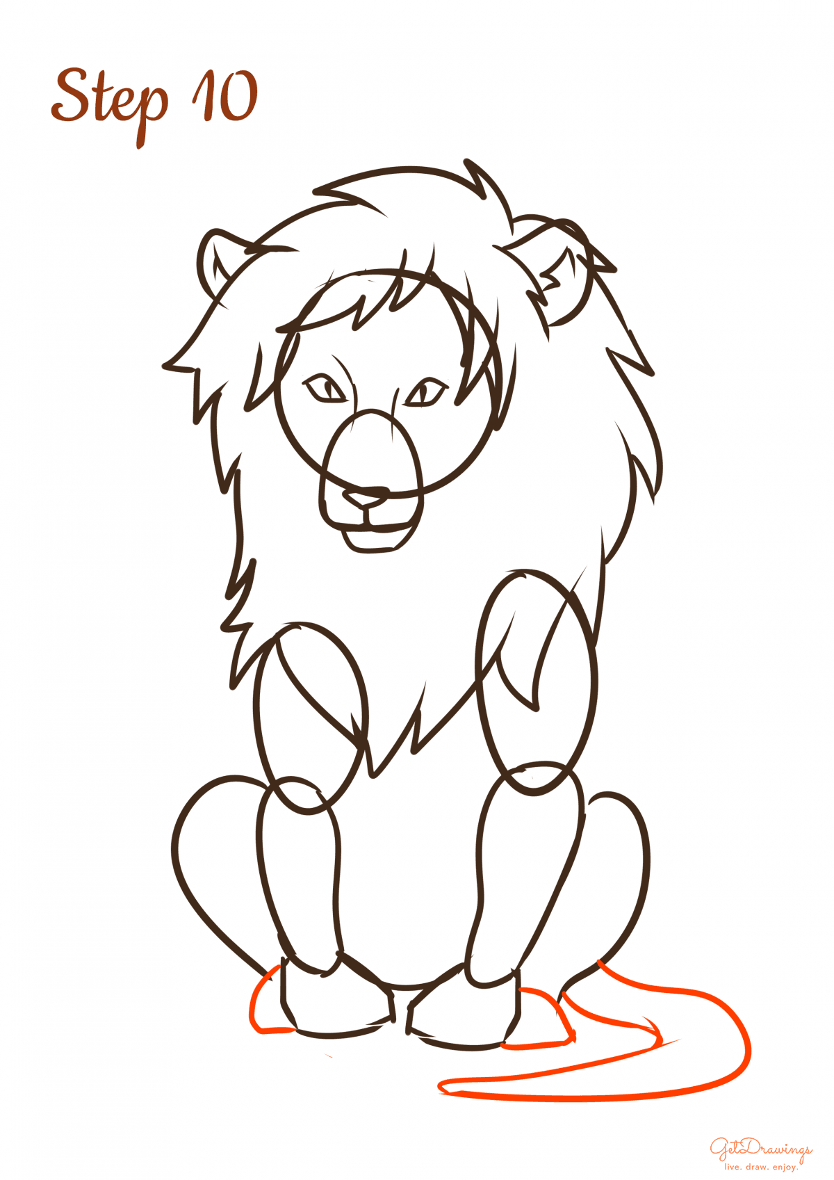 How to draw a Lion step 10