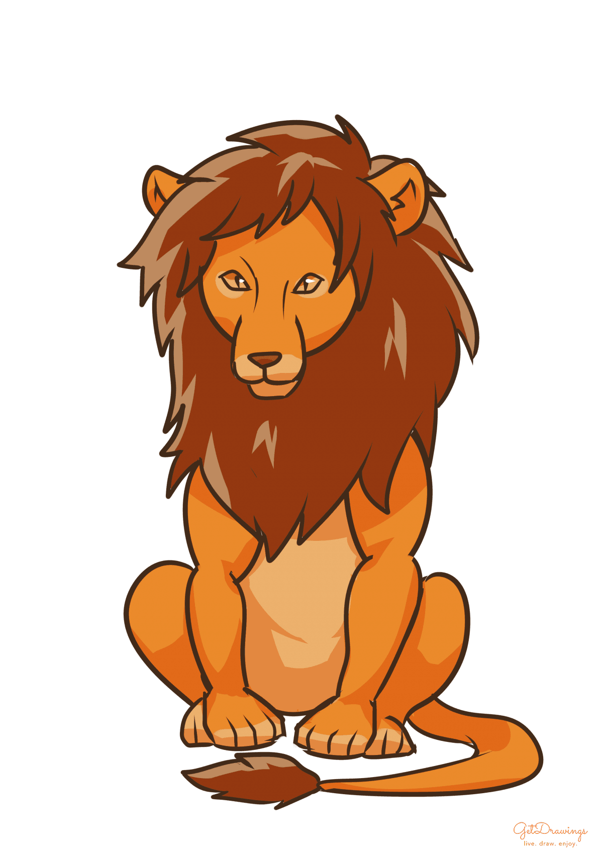 How to draw a Lion colored