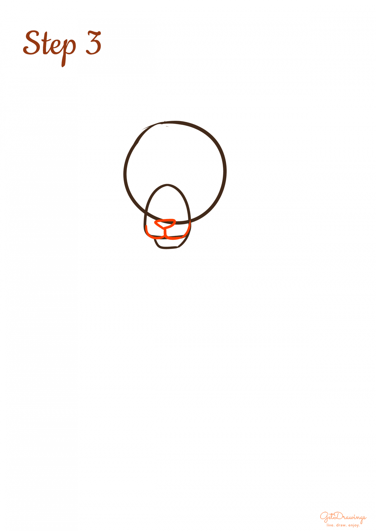 How to draw a Lion step 3