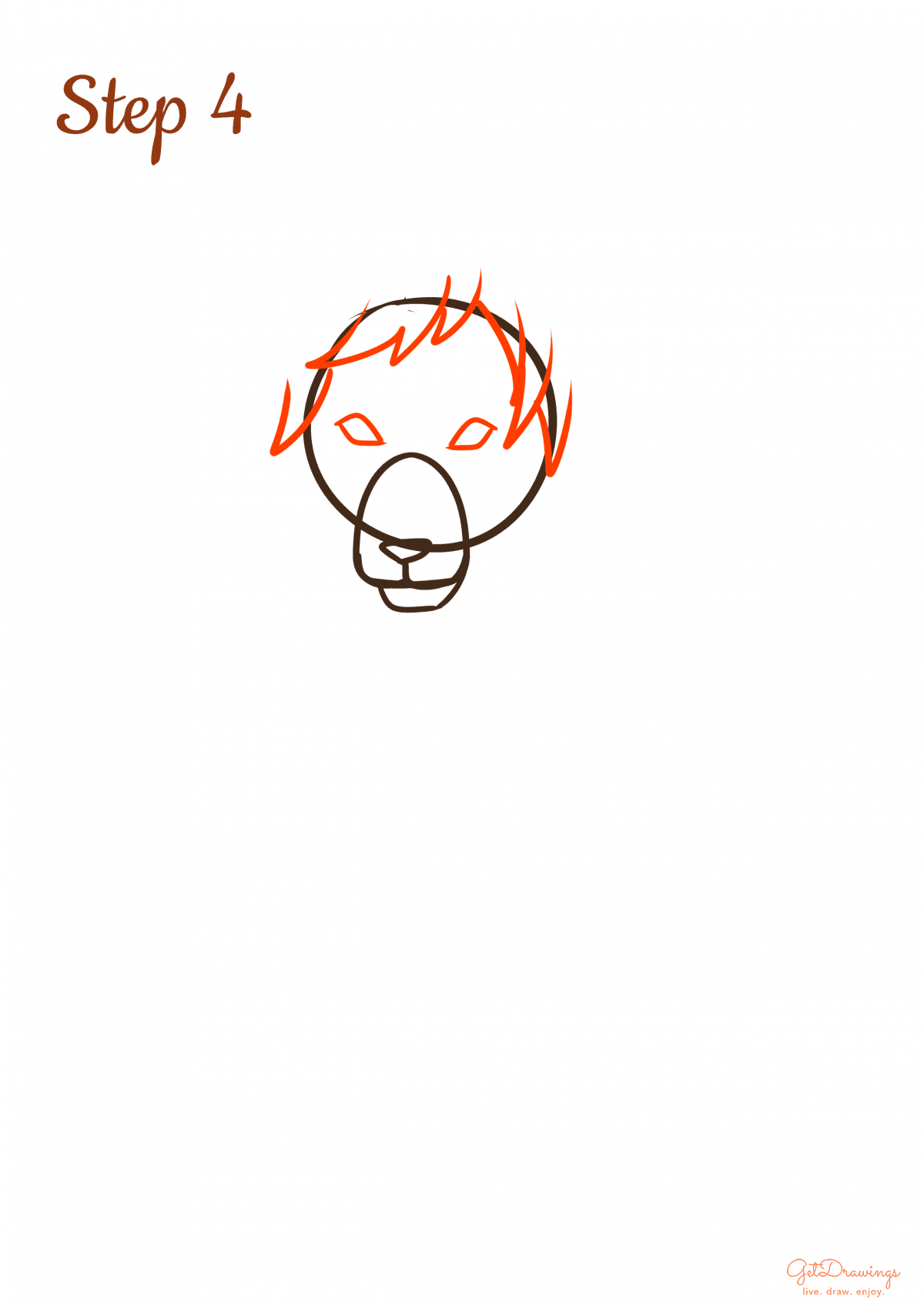 How to draw a Lion step 4