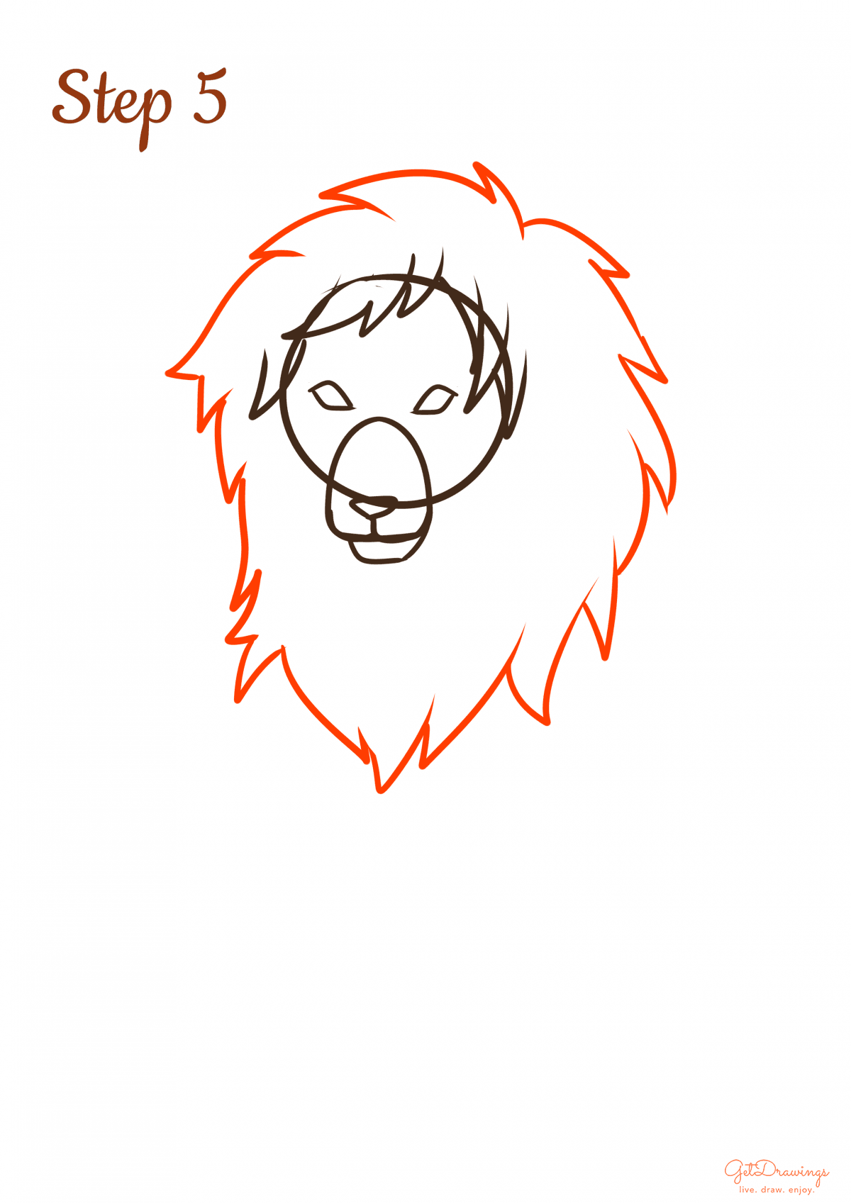How to draw a Lion step 5