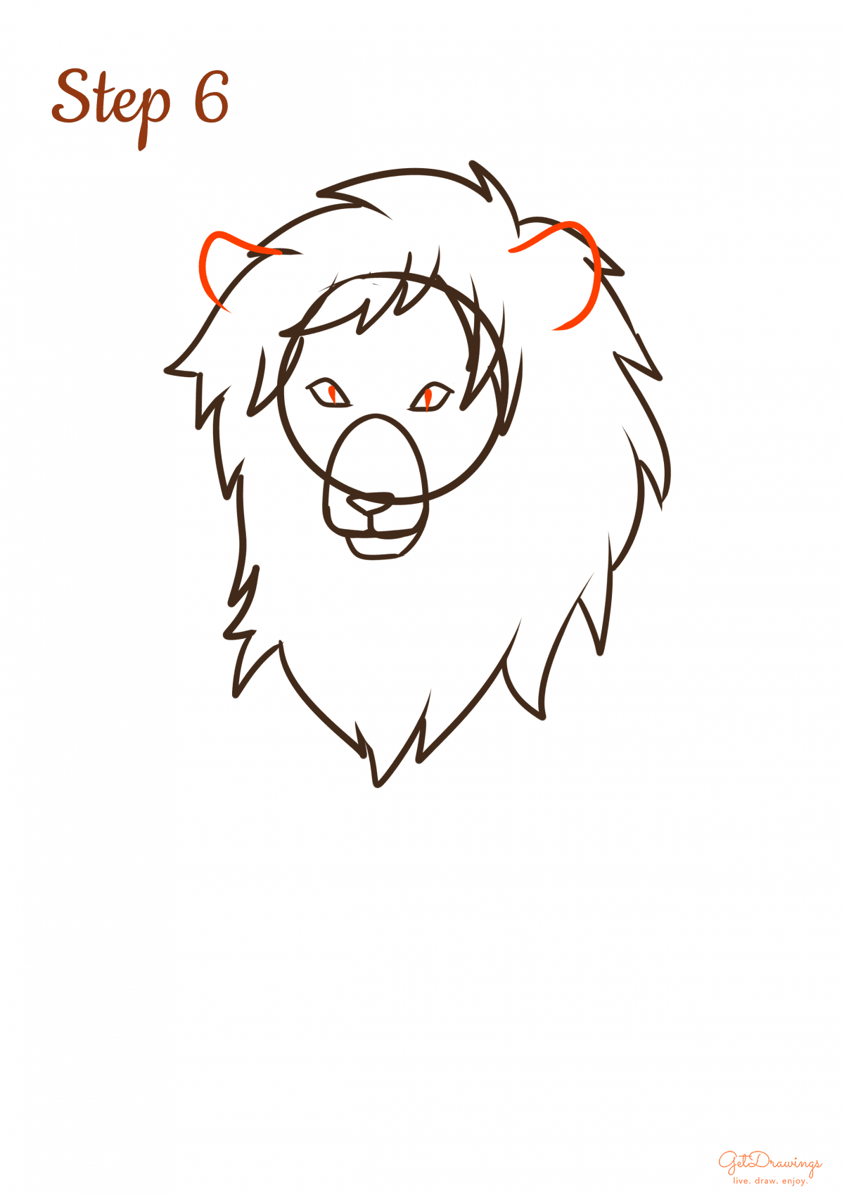 How to draw a Lion step 6