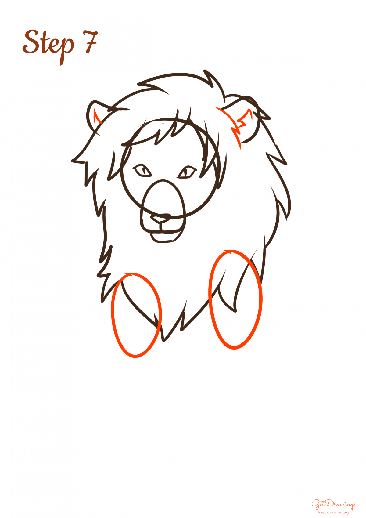 How to draw a Lion step 7