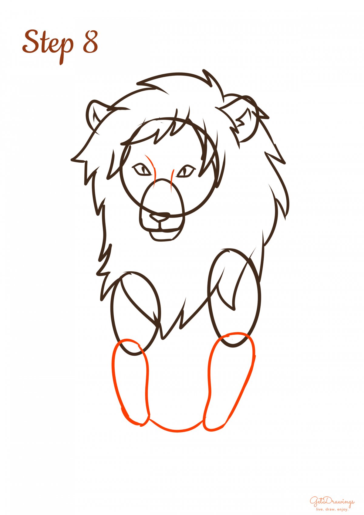 How to draw a Lion step 8