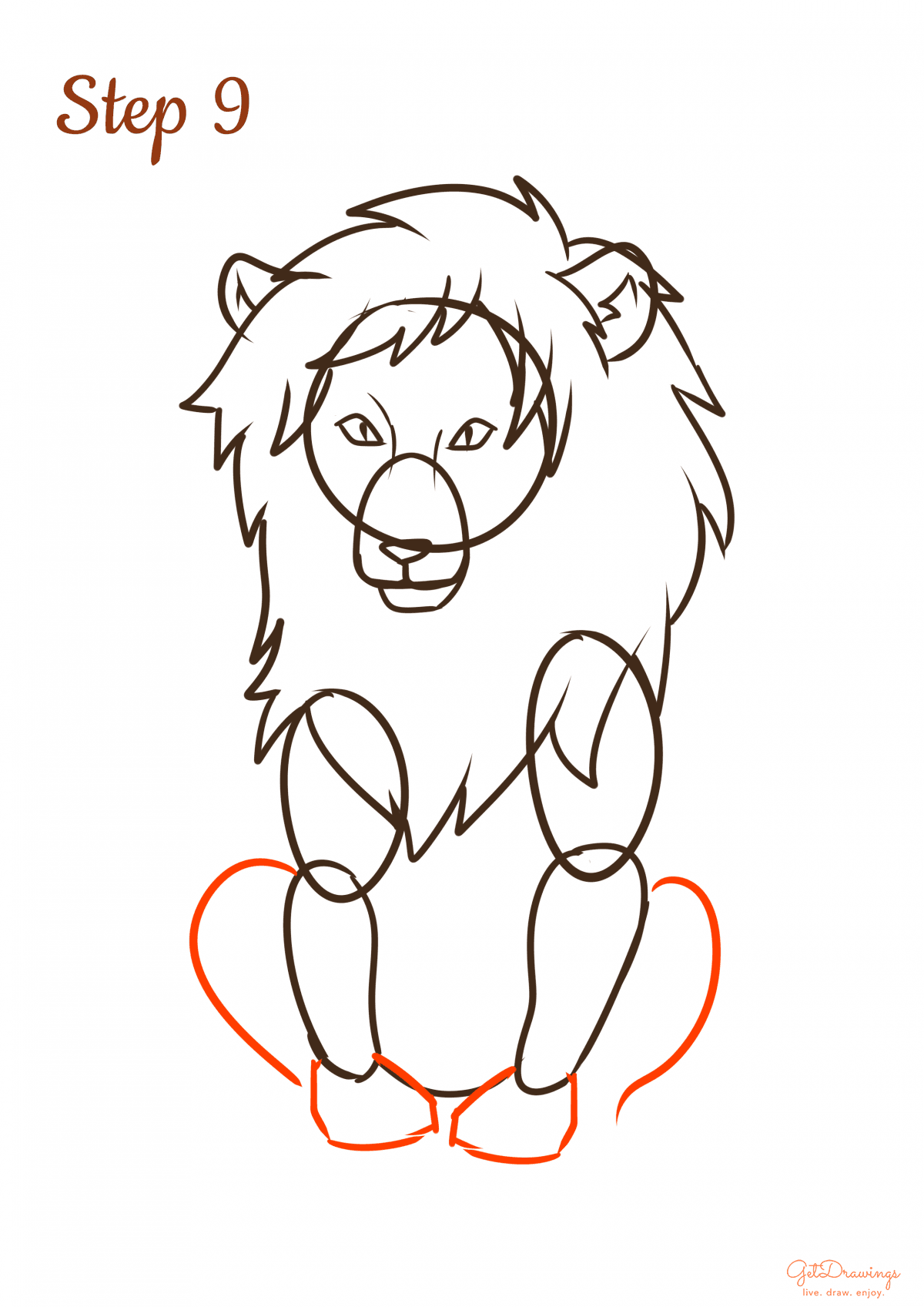 How to draw a Lion step 9