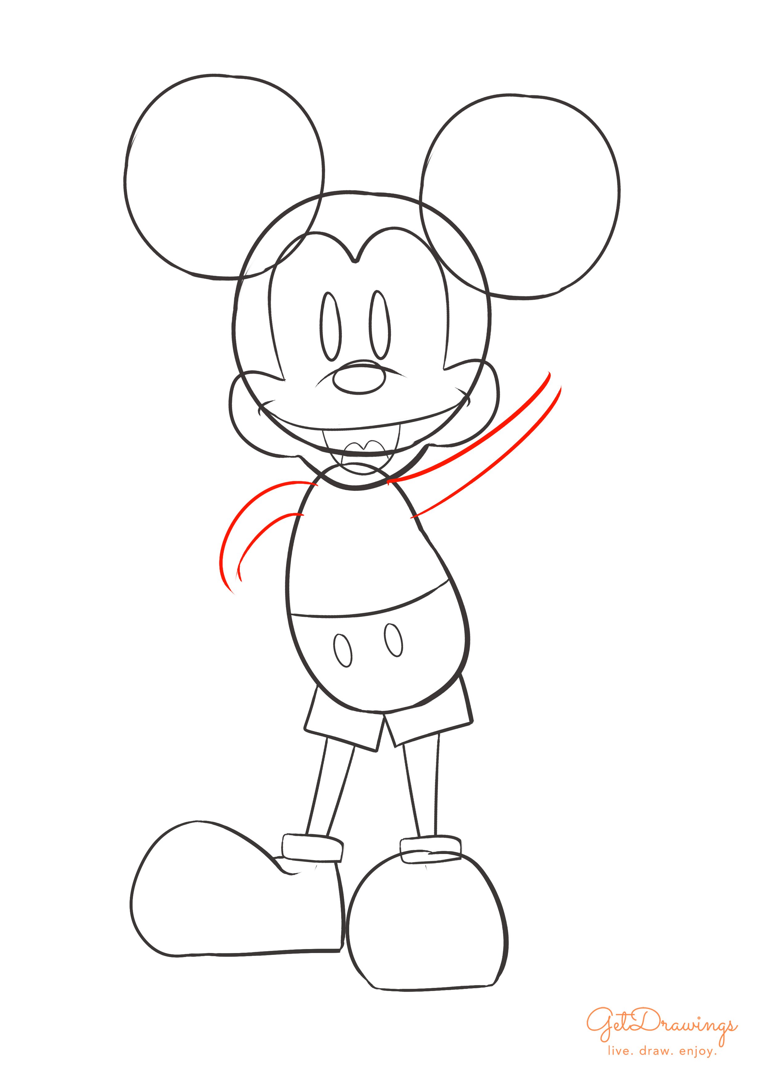 How to draw a Mickey Mouse? | GetDrawings.com