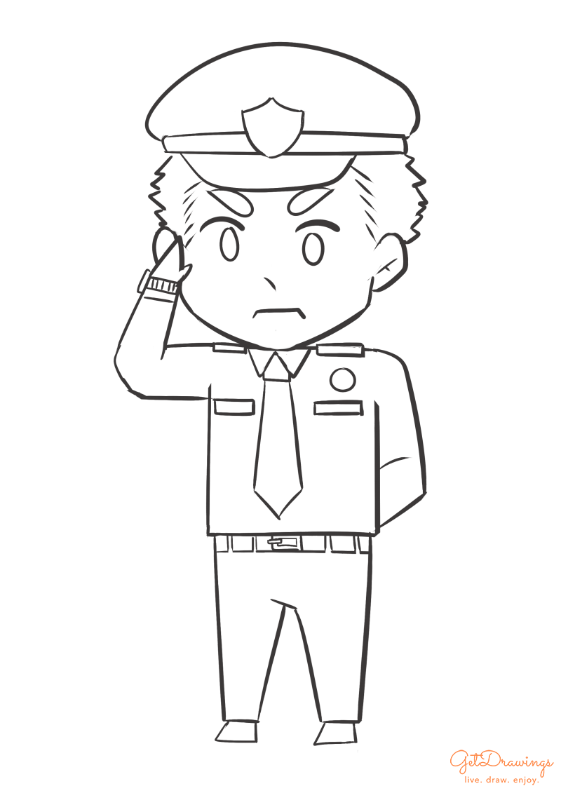 How to draw a Policeman?