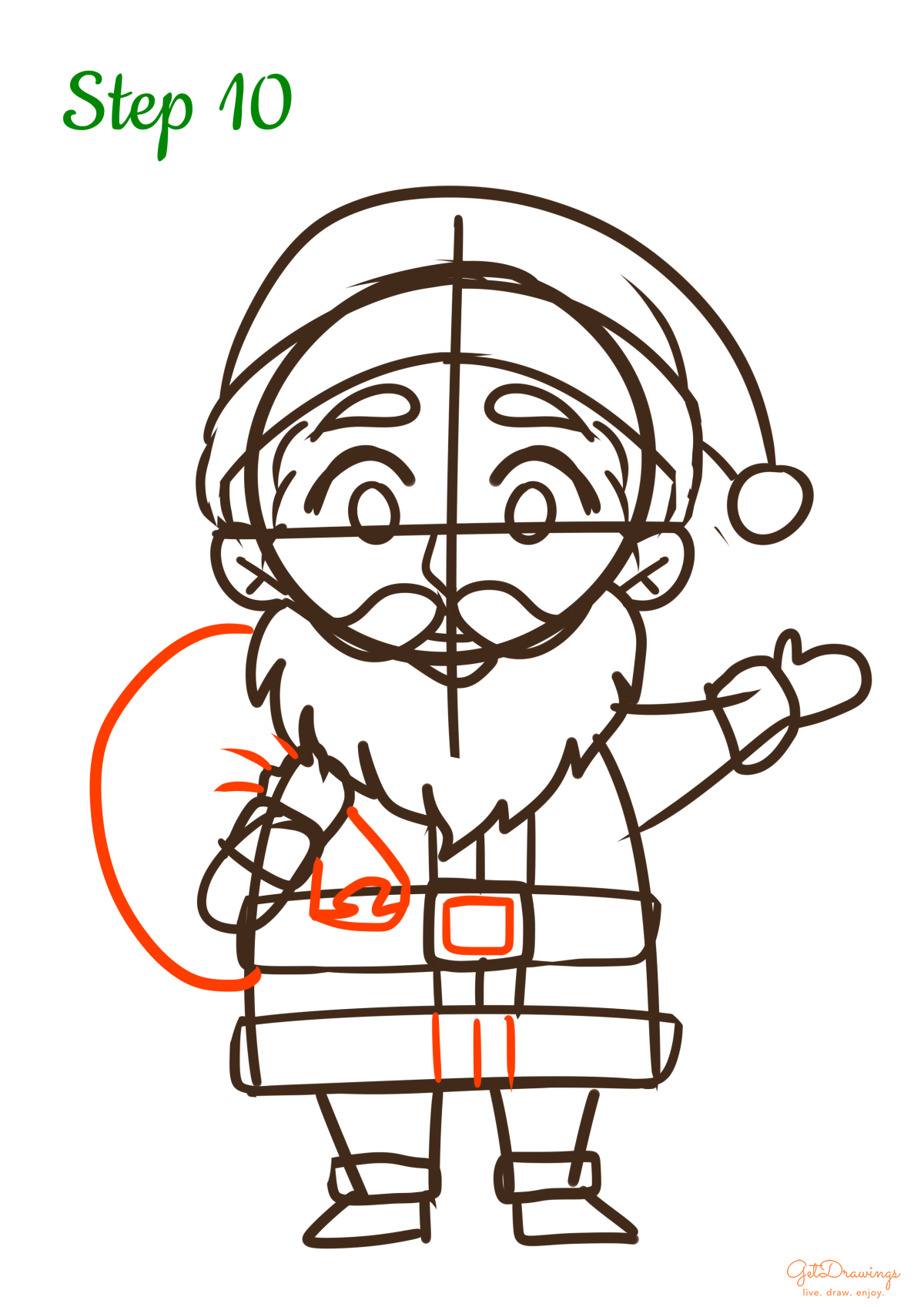 How to draw a Santa Claus