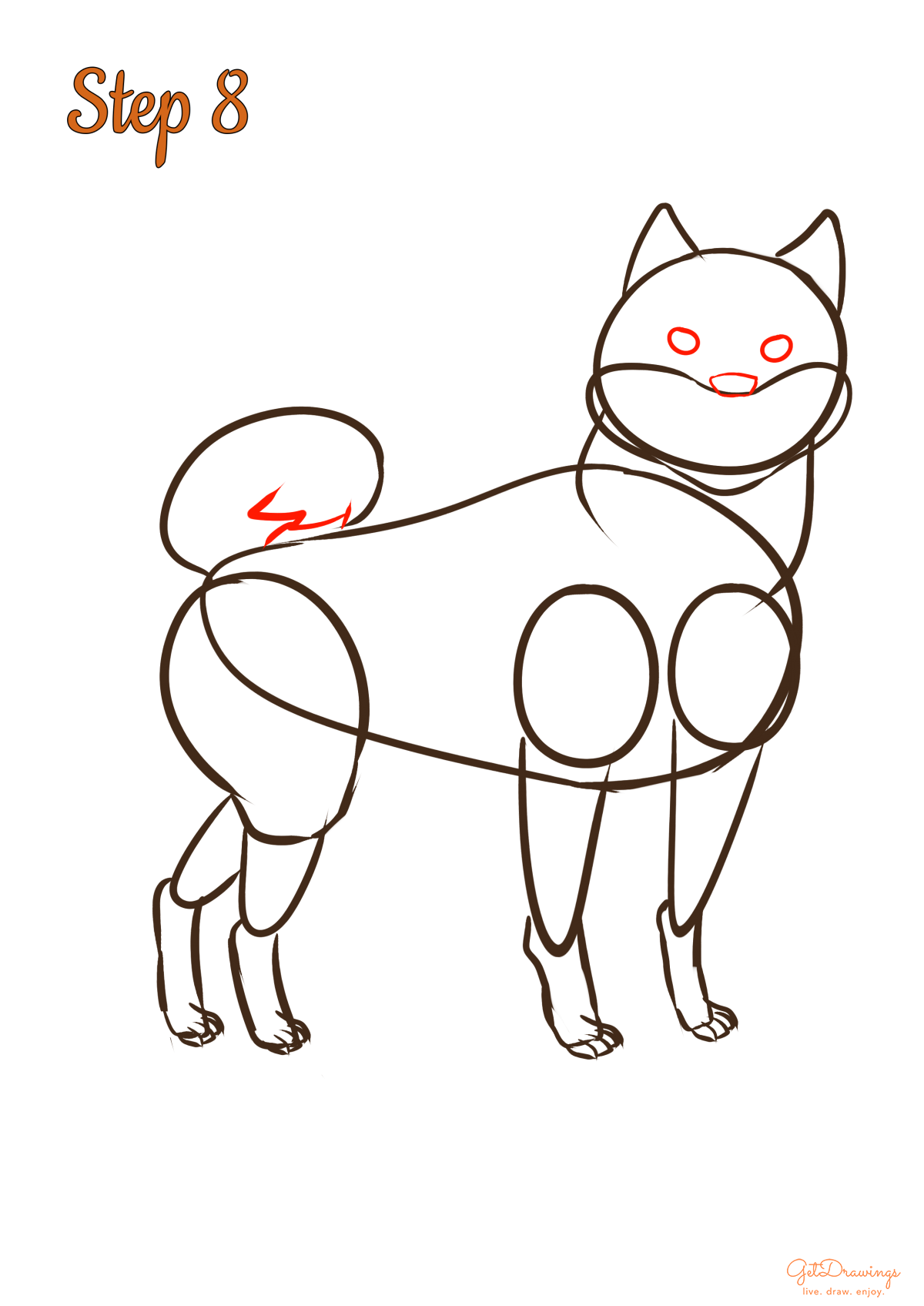 How to draw a Shiba Inu dog?