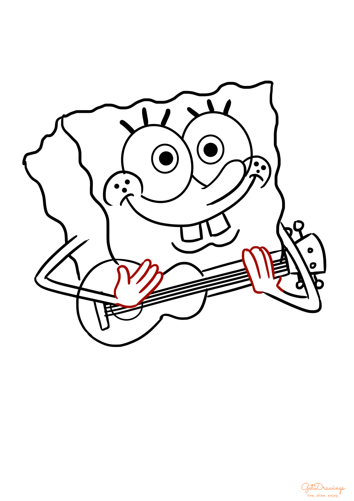How to draw a SpongeBob SquarePants?