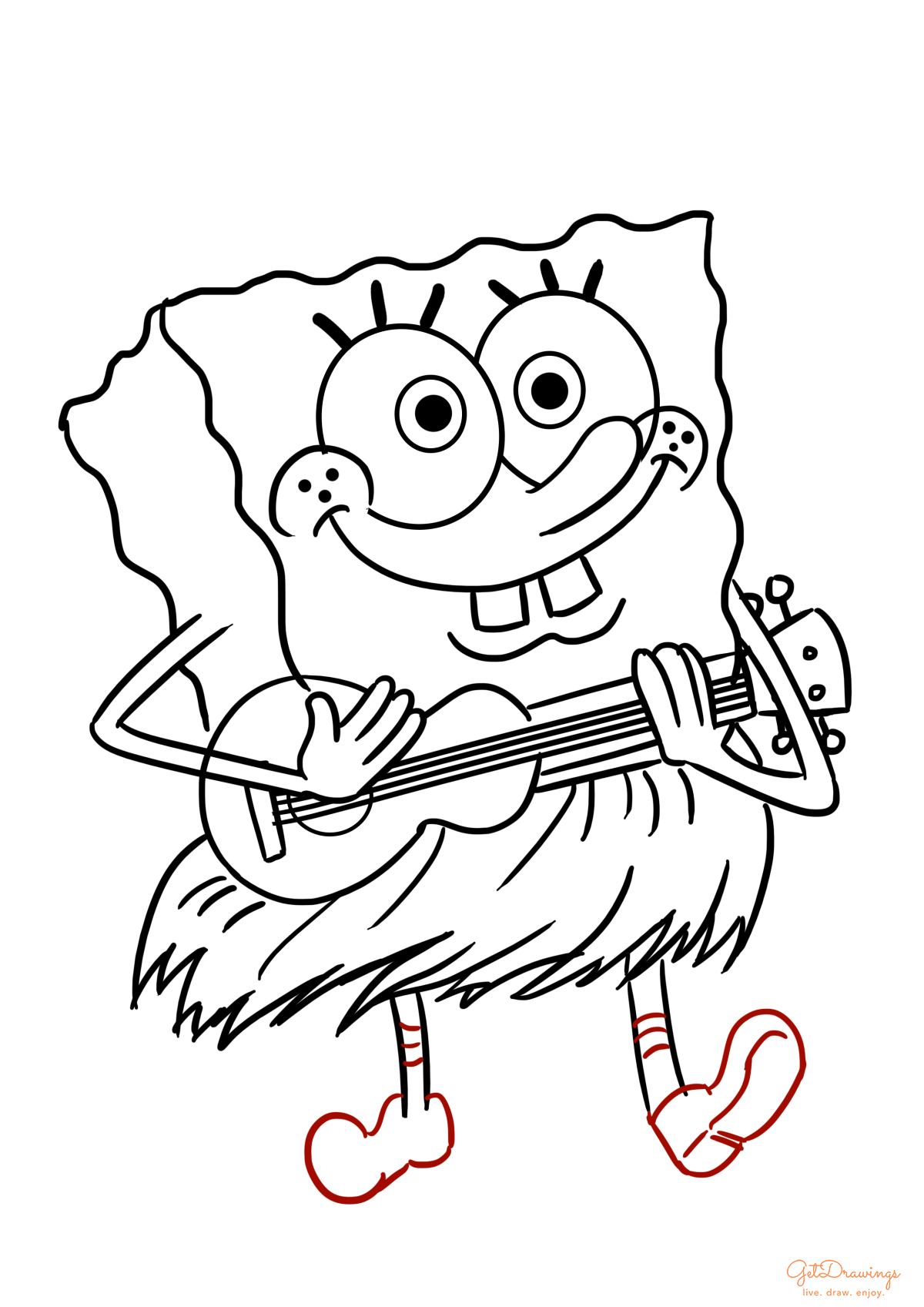 How to draw a SpongeBob SquarePants?