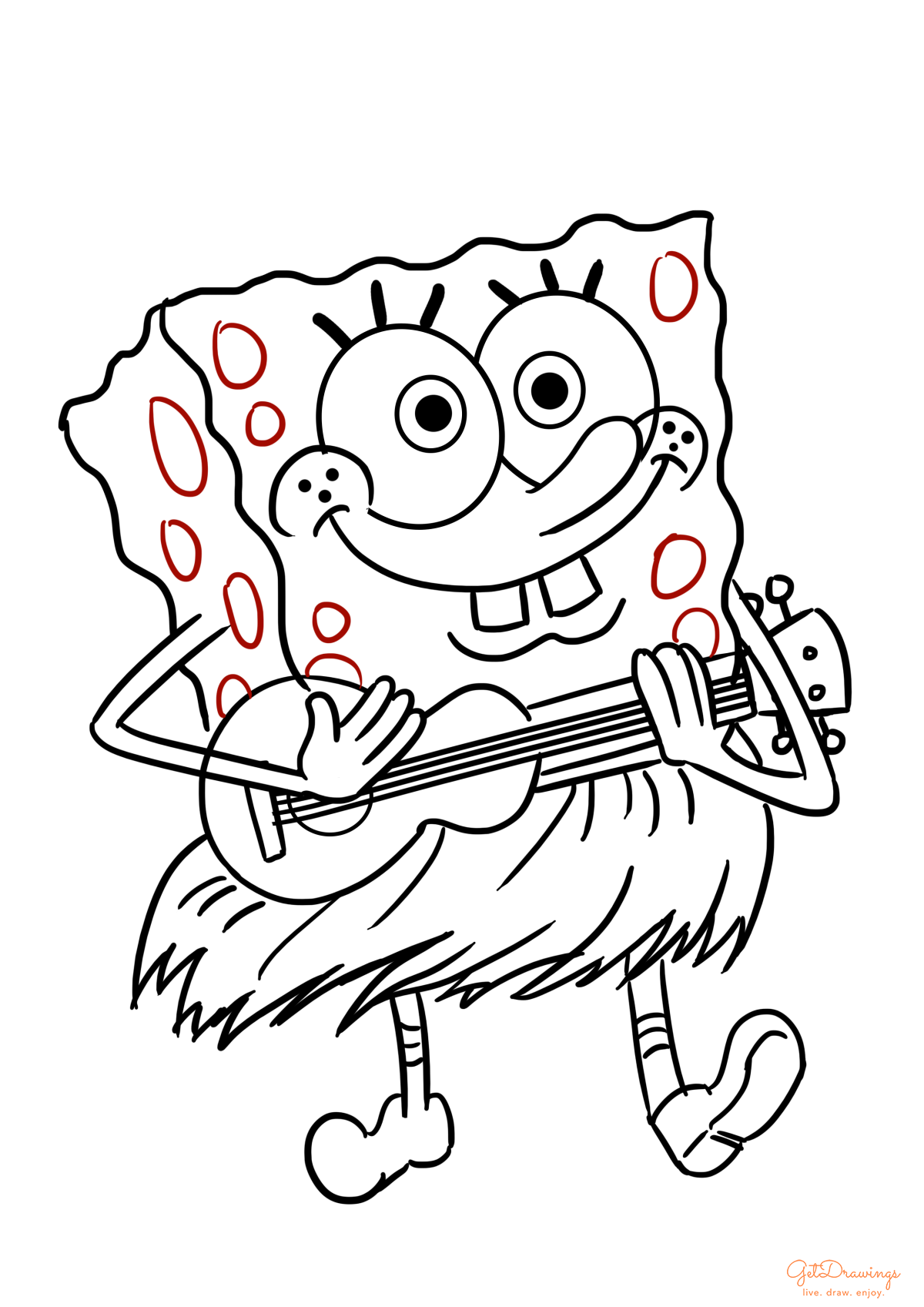 How to draw a SpongeBob SquarePants?