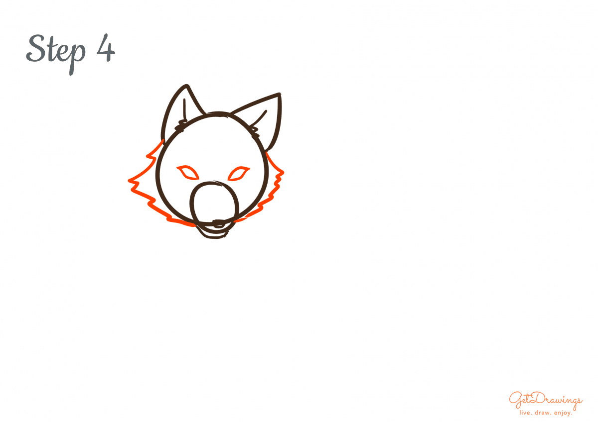 How to draw a Wolf step by step step 4