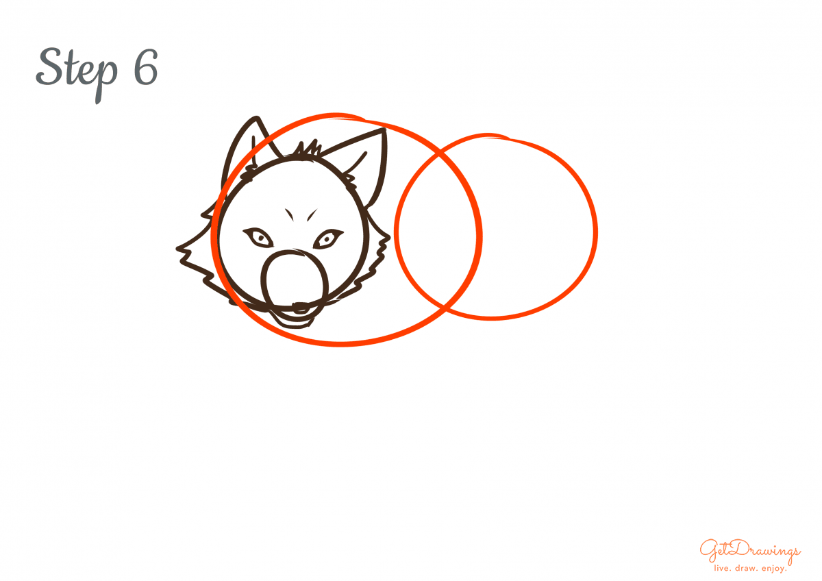 How to draw a Wolf step by step step 6