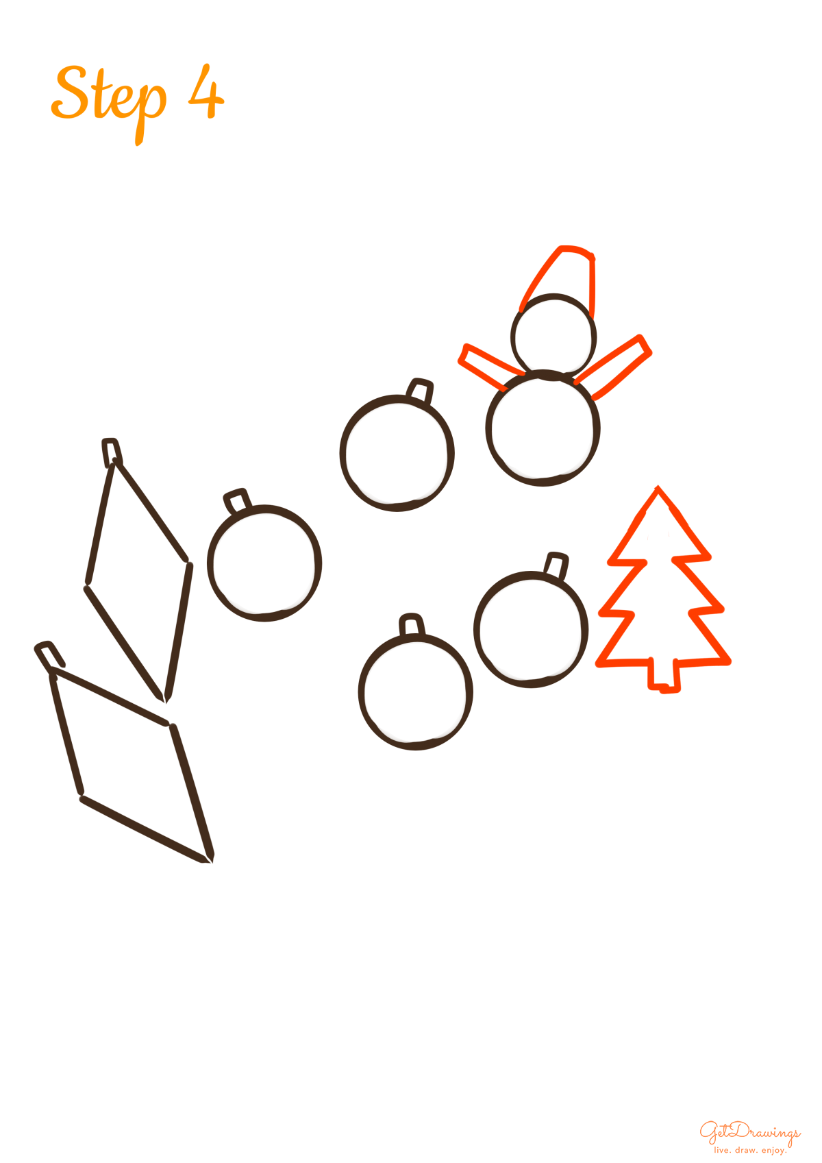 How to draw Christmas Ornaments