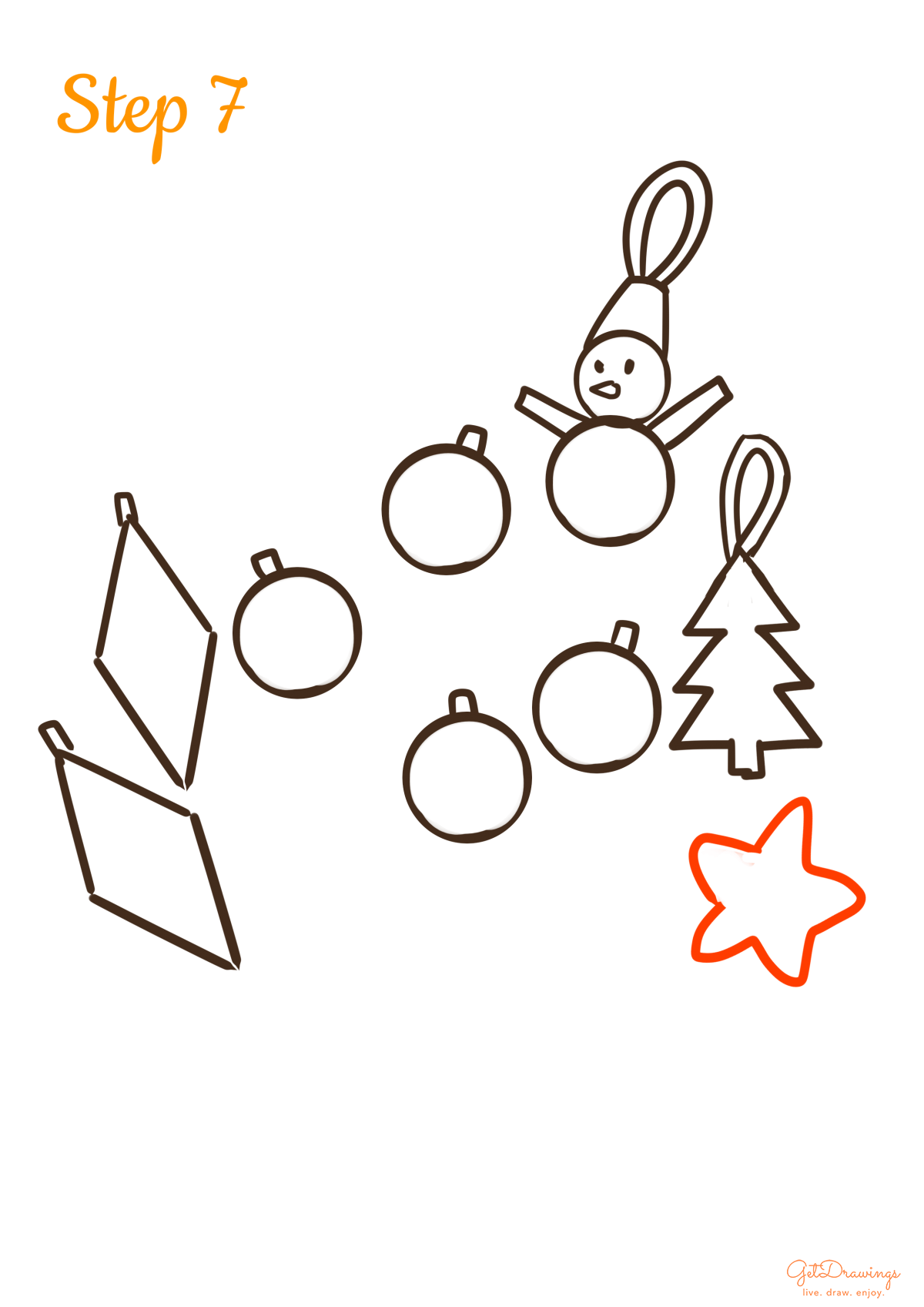 How to draw Christmas Ornaments