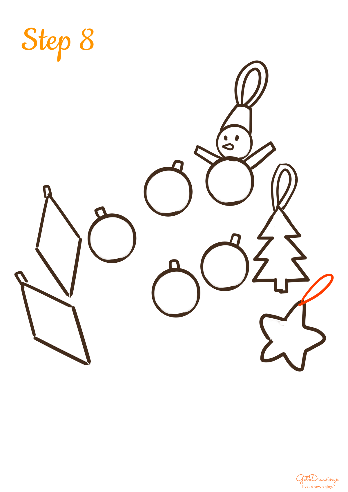 How to draw Christmas Ornaments