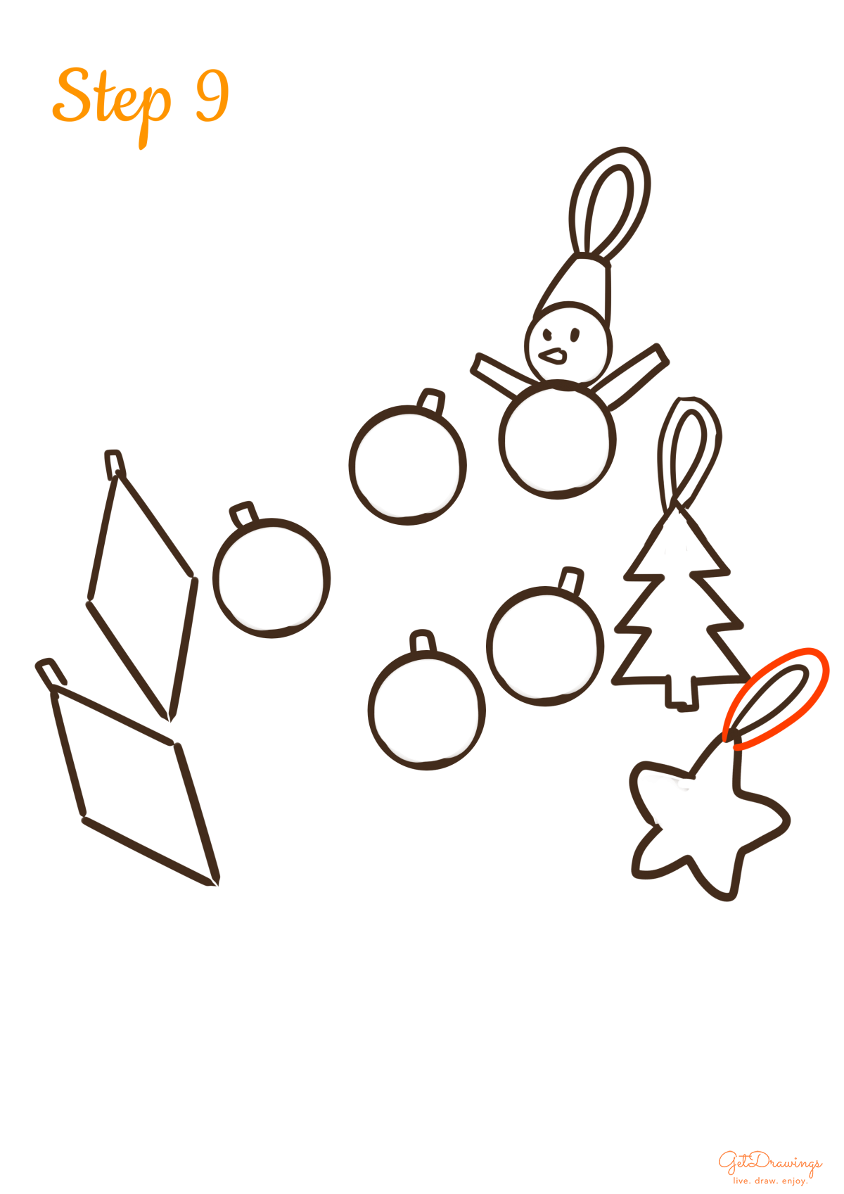 How to draw Christmas Ornaments