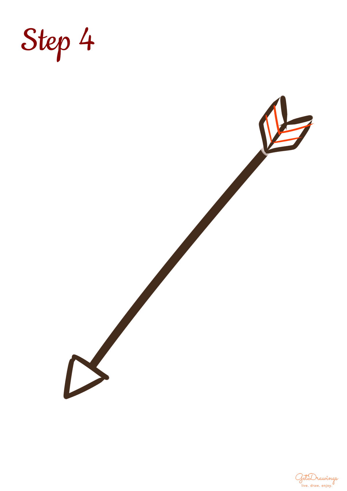 How to draw Hearts with an Arrow step 4