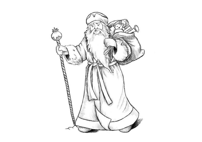 How to draw Santa Claus on a graphic tablet?