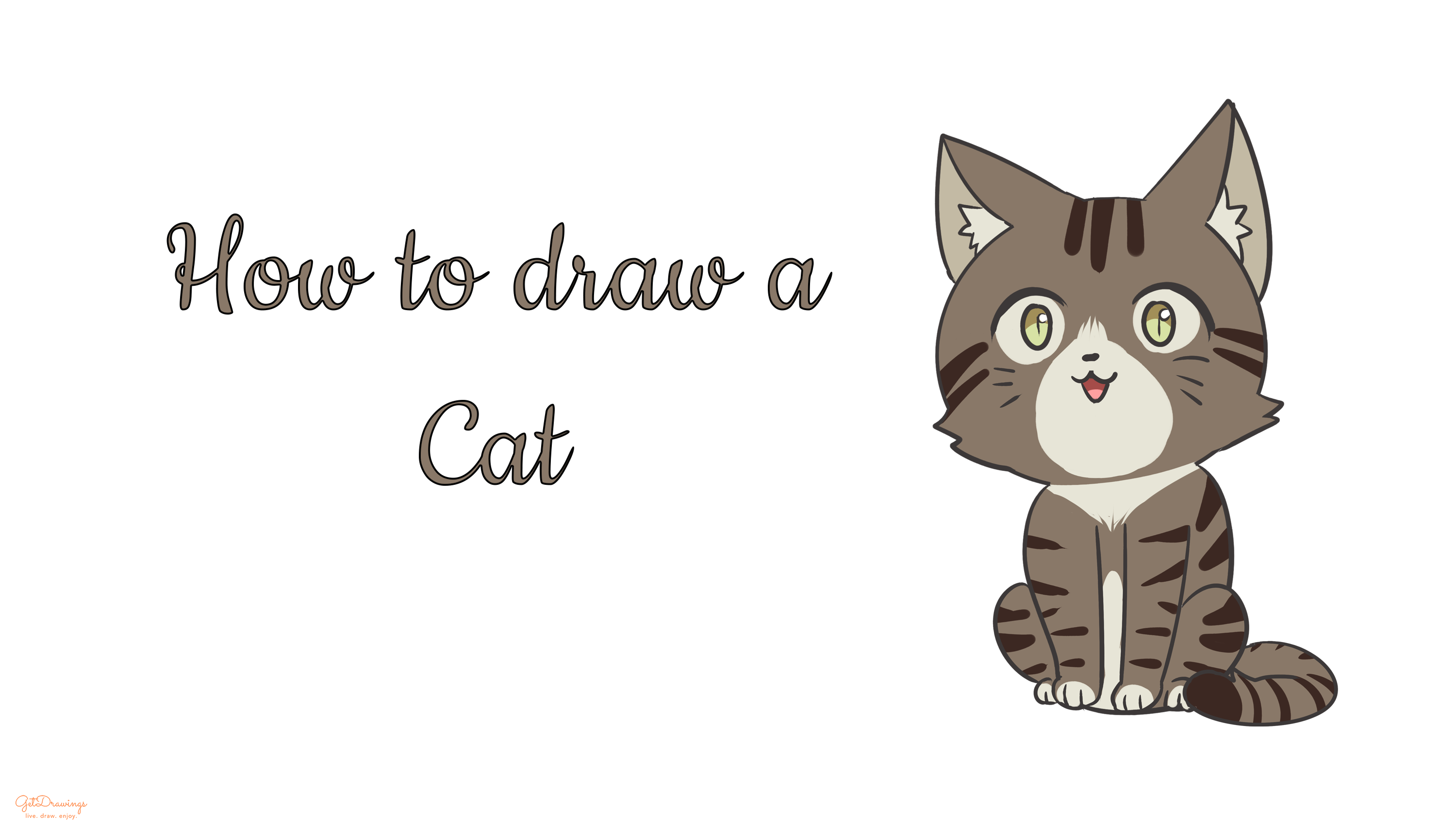 How to draw a cute cartoon Cat?