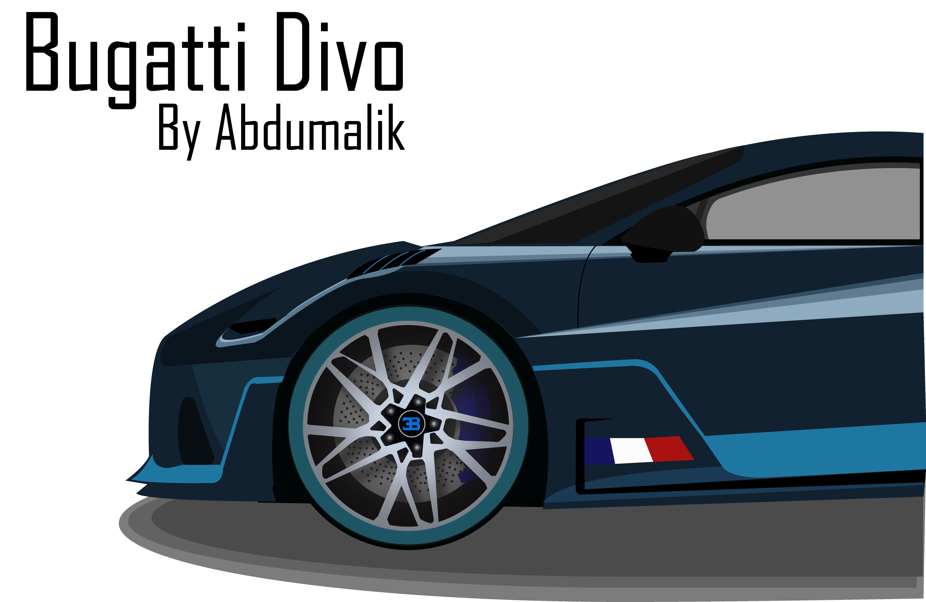 Bugatti Divo vector illustration by Abdumalik Ganijonov