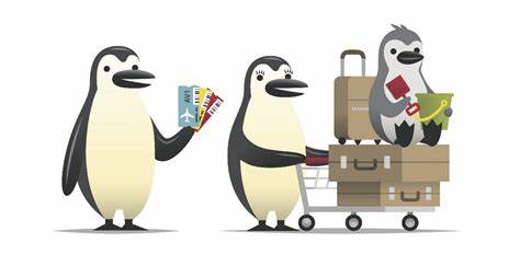 Cartoon Penguins clipart vector