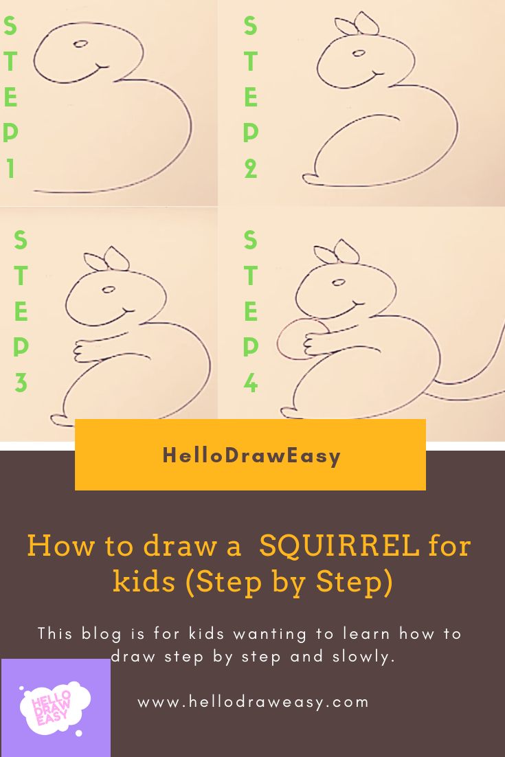 In this lesson , you will learn how to draw a squirrel for kids in easy way