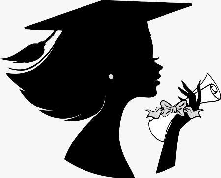 Graduation girl silhouette clipart