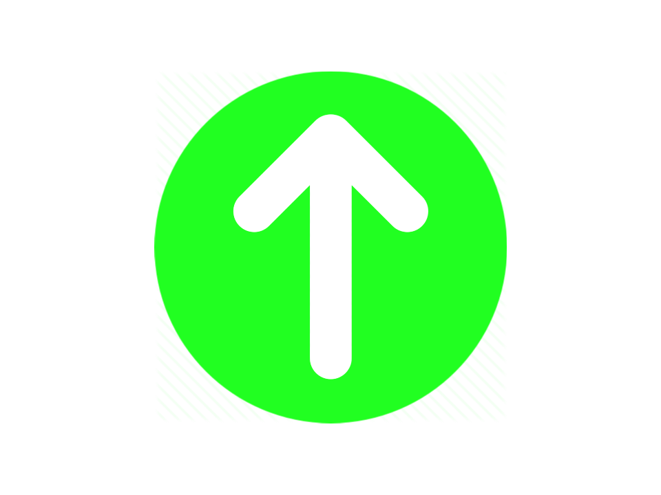 Green circle with upward white arrow