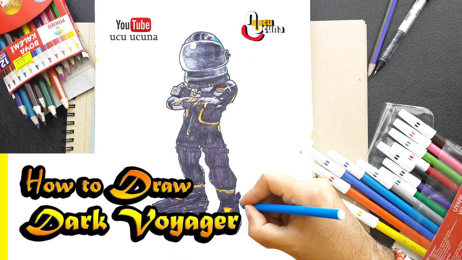 How to draw dark voyager tutorial youtube channel name is ucu ucuna learn how to draw dark voyager from fortnite step by step beginner drawing tutorial of the voyager skin from fortnite