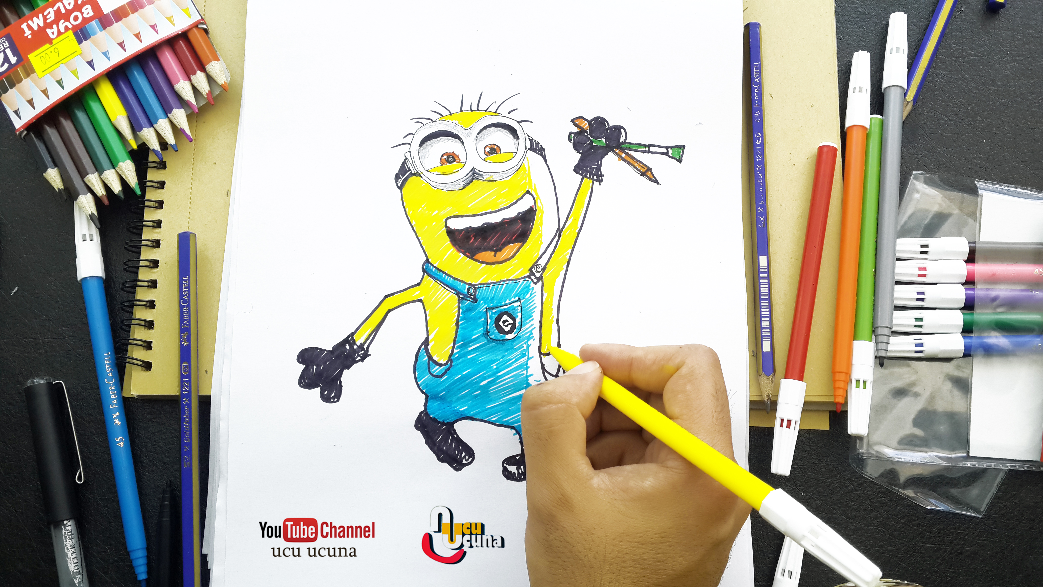 Hi everyone i ll be showing you how to draw minion step by step step by step Let s learn draw for  kids  art  important at my life  drow  with me i hope you like funny videos  tutorial if you like my draw you click my youtube channel ucu ucuna