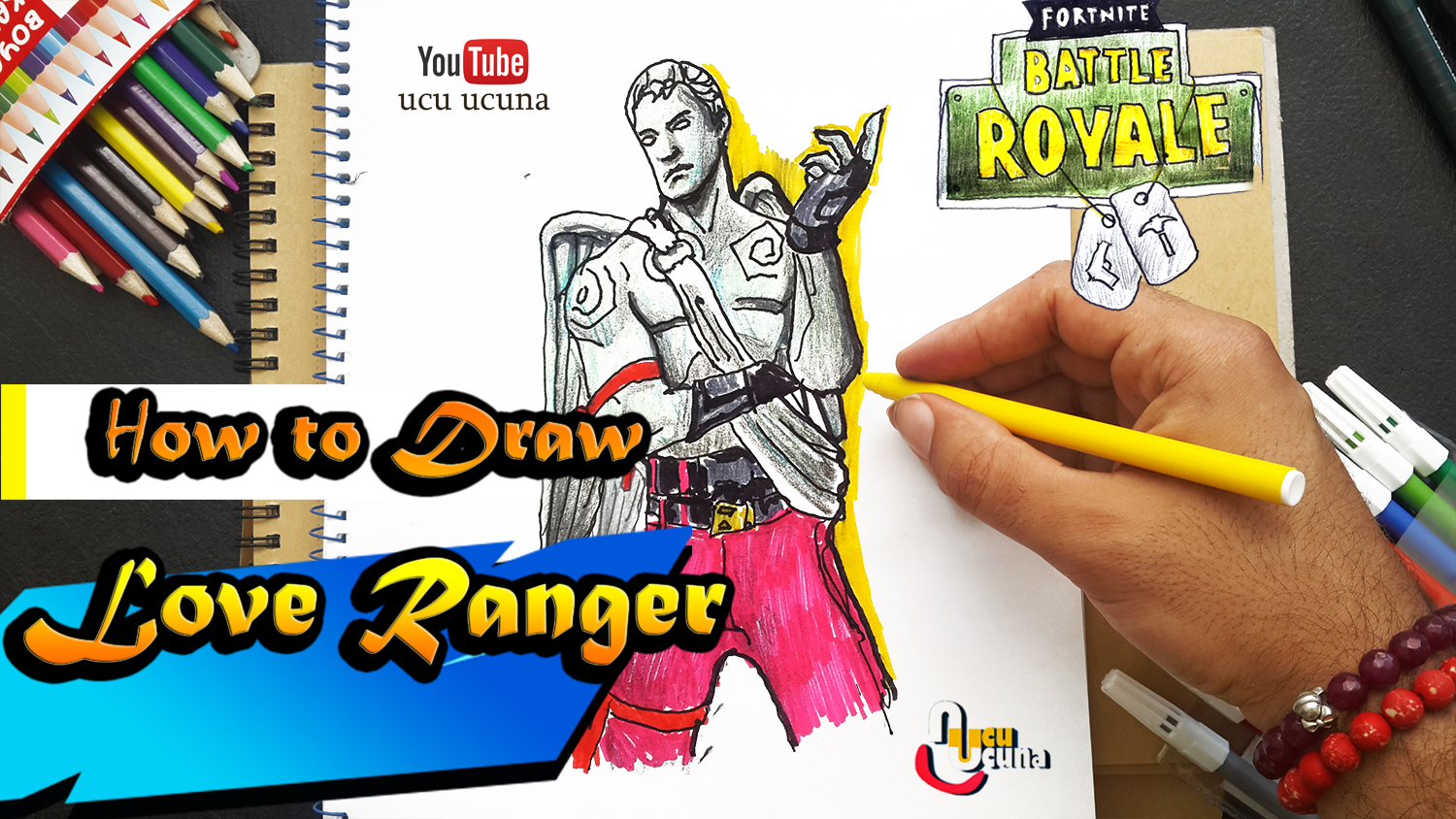 How to draw love ranger tutorial youtube channel name is ucu ucuna Learn how to draw love ranger from Fortnite Step by step beginner drawing tutorial of the love ranger skin in Fortnite.