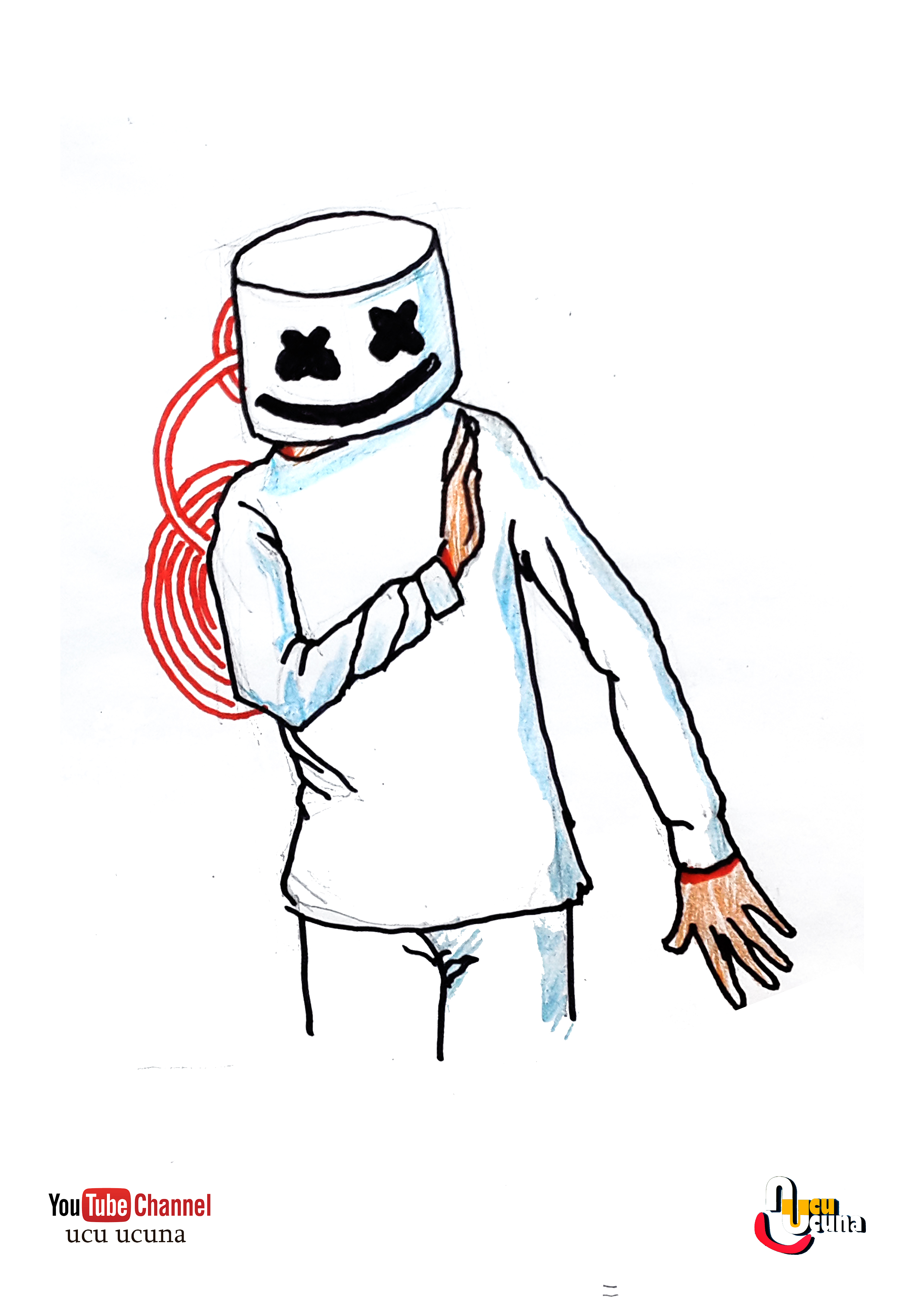 Hi  firend i show you how to draw marshmello, fortnite game character same time, i hope you like it  if you like and watch how to draw click my youtube channel ucu ucuna