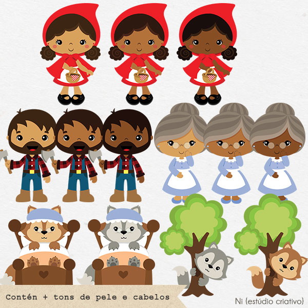 Little Red Riding Hood clipart cute black girl cliparts